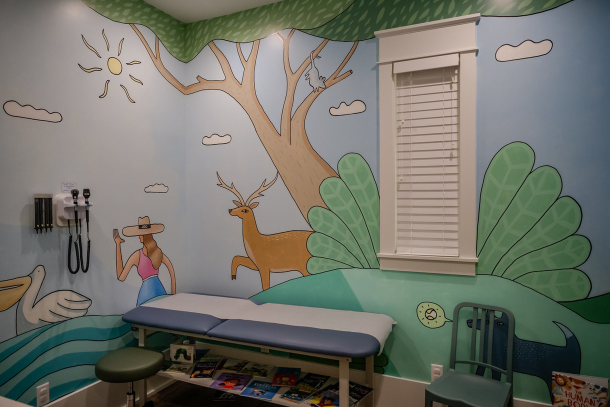 Francisco Adaro Mural in a Pediatric Exam Room at the Point Washington Medical Clinic